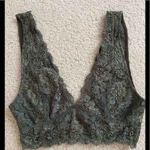 Great Condition Sage Green Lace V Bralette